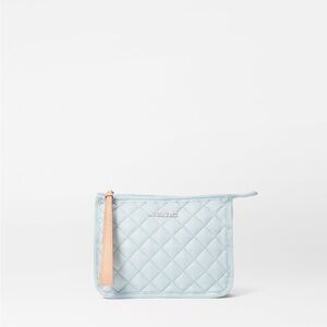 MZ Wallace Silver Blue Small Metro Wristlet Pouch - brand new
